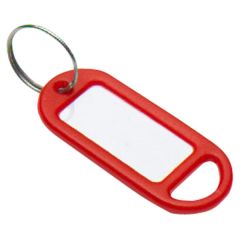 Key Ring Tags & Rings, Red (10 Pack)