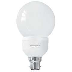 Energy Saving CFL Golfball/ Globe Lamps, 9W BC/B22/B22d/BA22d (5 Pack)