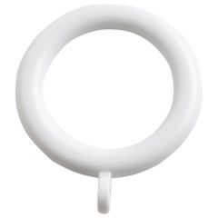Fixed Eye Curtain Pole Rings, White Plastic, Inner Dimension 35mm (To Fit Poles up to 30mm Diameter) (10 Pack)