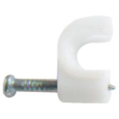 Round Cable Clips, White 6.0mm (100 Pack)