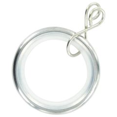 Loose Eye Silent Curtain Pole Rings, Nickel Metal, Inner Dimension 23mm (To Fit Poles up to 20mm Diameter) (6 Pack)