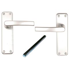 Latch Handle Set, Pair Bright Aluminium 150mm