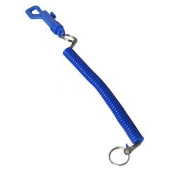 Stretchy Spiral Key Ring, Blue Plastic