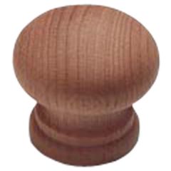 Unlacquered Beech Door Knobs, Drilled for Woodscrew/ Dowel Screw 35mm (5 Pack)
