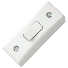 Architrave Switch & Pattress Box, White Plastic