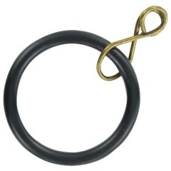 Loose Eye Curtain Pole Rings, Black Metal, Inner Dimension 25mm (To Fit Poles up to 20mm Diameter) (6 Pack)