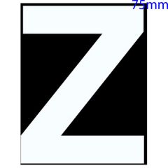 White Self Adhesive Vinyl Letter, 75mm Letter Z
