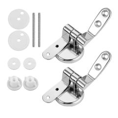 Wooden Toilet Seat Hinges, Pair, Chrome Plated Solid Brass with Fittings