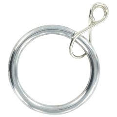 Loose Eye Curtain Pole Rings, Chromed Metal, Inner Dimension 35mm (To Fit Poles up to 28mm Diameter) (6 Pack)