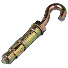 Heavy Duty Hook Bolts with Shield Anchors, M6 x 65mm (5 Pack)