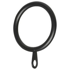 Fixed Eye Curtain Pole Rings, Black Metal, Inner Dimension 42mm (To Fit Poles up to 35mm Diameter) (6 Pack)