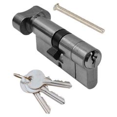 6-Pin Anti-Bump/ Anti-Snap Euro Thumb-Turn Cylinder Lock, 45-40mm (85mm Nickel Plated)