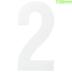 White Self Adhesive Vinyl Numeral, 150mm Number 2