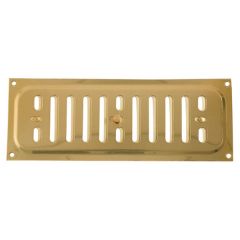 Adjustable Vent Cover, Polished Brass Surface Mounting, Overall Dimensions: 9.5" x 3.5"