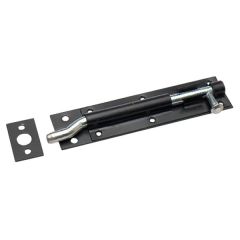 Necked Tower Bolt, Black Japanned 150mm