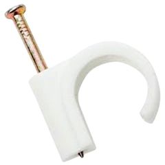 Nail-In Pipe Clips, White 15mm (10 Pack)