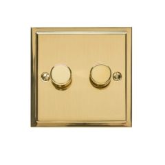 2-Gang Dimmer Switch, 250 Watt, Victorian Polished Brass