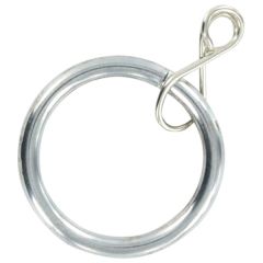 Loose Eye Curtain Pole Rings, Chromed Metal, Inner Dimension 25mm (To Fit Poles up to 20mm Diameter) (6 Pack)