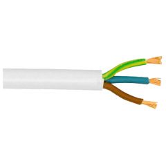 3093Y White 0.75mm² Round 3-Core Heat Resistant Cable 50 Metre Drum