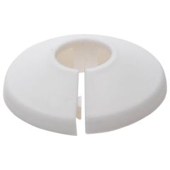 Pipe Roses, White Plastic to Fit 15mm Pipe (10 Pack)