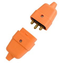 3-Pin Nylon Flex Connectors, Orange 10 amp