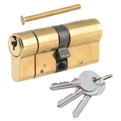 6-Pin Anti-Bump/ Anti-Snap Euro Double Profile Cylinder Lock, 40-45mm (85mm Polished Brass)