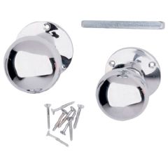 Victorian Style Mortice Knob Set, Pair Chromed 50mm