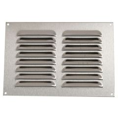 Louvered Vent Cover, Stainless Steel Surface Mounting, Overall Dimensions: 9.5" x 6.5"