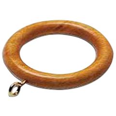 Screw Eye Curtain Pole Rings, Medium Brown Wood, Inner Dimension 43mm (To Fit Poles up to 35mm Diameter) (6 Pack)