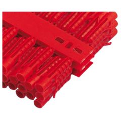 Wall Plugs to Fit 6 - 12 Screws, Red on Sprig (100 Pack)