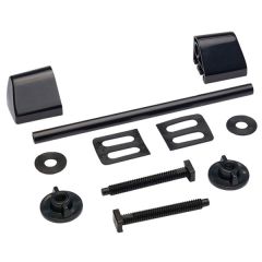 Modern Toilet Seat Repair Kit with Rod, Black Plastic