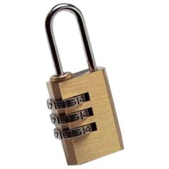 3-Digit Combination Padlock, Brassed