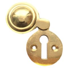 Victorian Style Covered Keyhole Escutcheon, Brass 35mm