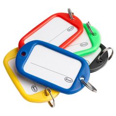 Assorted Colours Key Ring Tags Large (4 Pack)