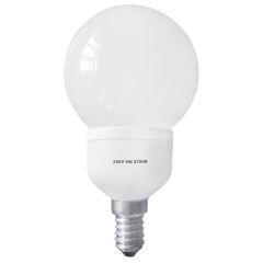 Energy Saving CFL Golfball/ Globe Lamps, 9W SES/E14 (5 Pack)