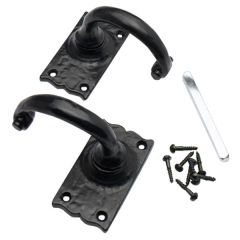 Wessex Suite Lever Latch Set, Pair Black Antique 100mm x 50mm