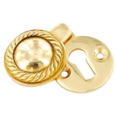 Georgian Style Covered Keyhole Escutcheon, Solid Brass 35mm