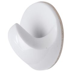 Self Adhesive Round Hooks, Large White (6 Pack)
