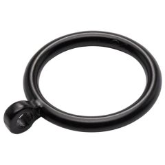 Fixed Eye Curtain Pole Rings, Black Metal, Inner Dimension 25mm (To Fit Poles up to 20mm Diameter) (10 Pack)