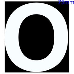 White Self Adhesive Vinyl Letter, 75mm Letter O