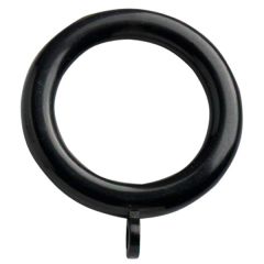 Fixed Eye Curtain Pole Rings, Black Plastic, Inner Dimension 35mm (To Fit Poles up to 30mm Diameter) (10 Pack)