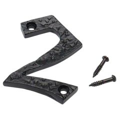 Black Antique Numeral, 75mm Number 2
