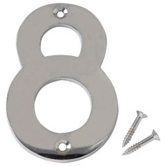 Chromed Brass Numeral, 75mm Number 8