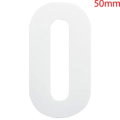 White Self Adhesive Vinyl Numeral, 50mm Number 0