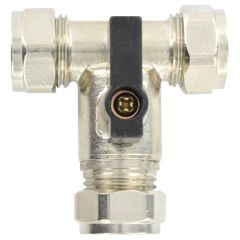 Isolating Valve, Chrome Tee 15mm