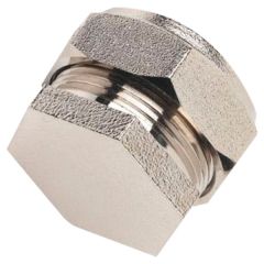 Brass Compression Fitting, Stop Ends, Chrome Plated 15mm