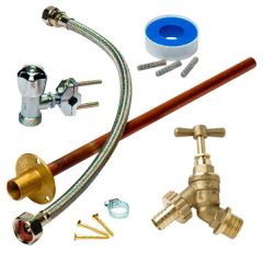 Garden Tap Kit With 1/2" Hose Union Tap & All Fixings