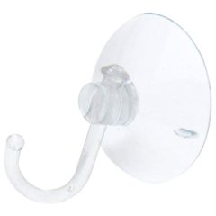 Suction Hooks, Clear with Plastic Hook 25mm (10 Pack)