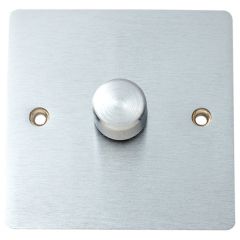 1-Gang 2-Way Dimmer Switch, 250 Watt, Flat Stainless Steel
