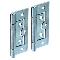 Flush Hinges, Bright Zinc Plated 75mm (2 Pack)